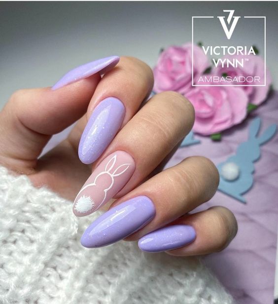 purple bunny nails