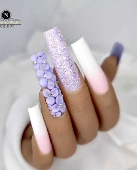 long lavender nails